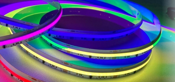ডট-ফ্রি COB LED পিক্সেল স্ট্রিপ উজ্জ্বল রঙের ঠিকানাযোগ্য Rgb LED স্ট্রিপ