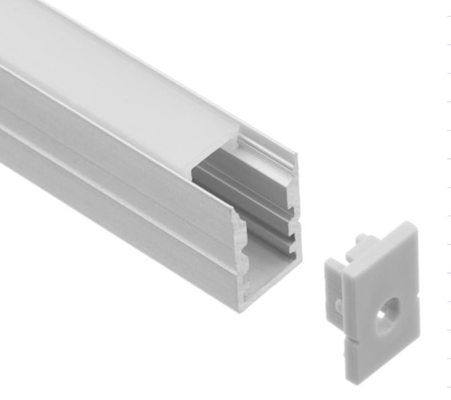 6063 অ্যালয় LED লাইট অ্যালুমিনিয়াম প্রোফাইল 10 X 15m Mpolycarbonate কভার সহ